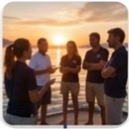 Gün batımında değerlendirme yapan grup