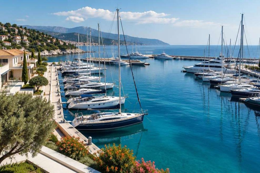 Yatların yanaştığı marina